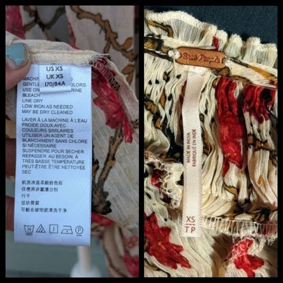 NWT Free People Keeping Up With Kara Long Sleeved Tunic Ivory Combo. XS - Picture 8 of 8